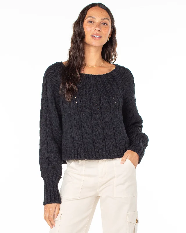 Day Dream Boat Neck Sweater - Anthracite