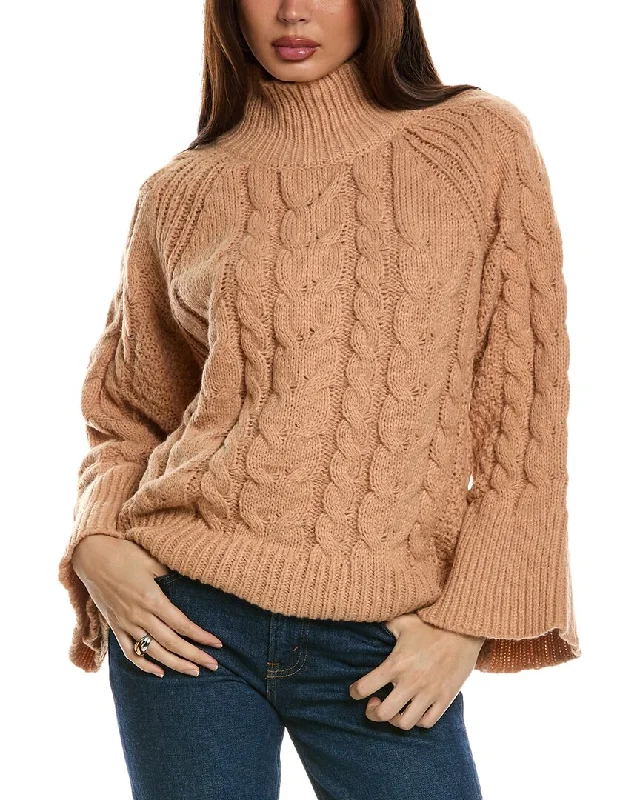 Isla Ciel Multi-Stitch Turtleneck Sweater