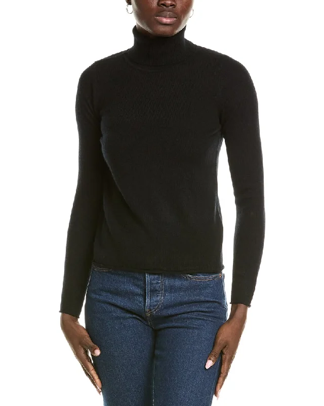 sofiacashmere Roll Cuff & Hem Turtleneck Sweater