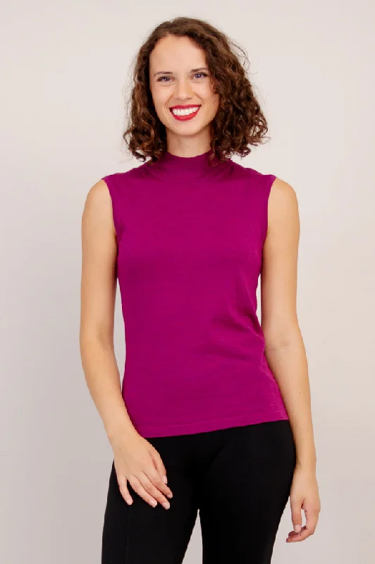 Rita Sweater, Magenta, Merino Wool