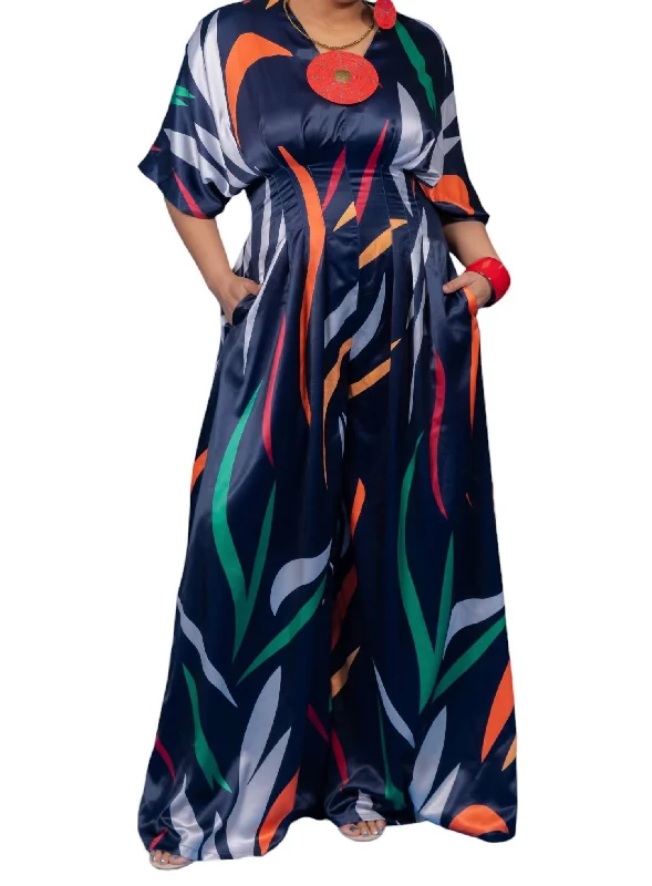 Stretch Design Pleated Pocket Jumpsuit In Black
