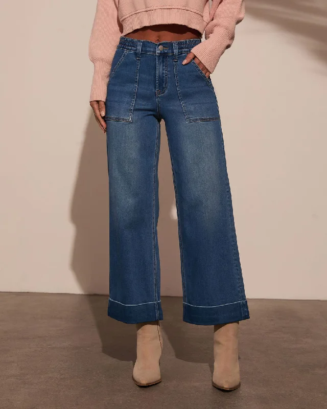 British Style Decklan High Rise Wide Leg Jeans