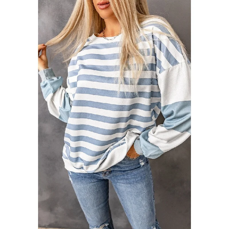 Elina Striped Pullover Sweatshirt