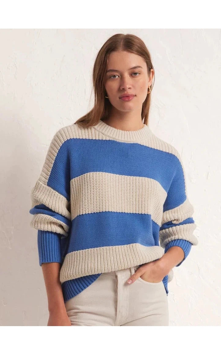 Fresca Stripe Sweater - Blue Isle