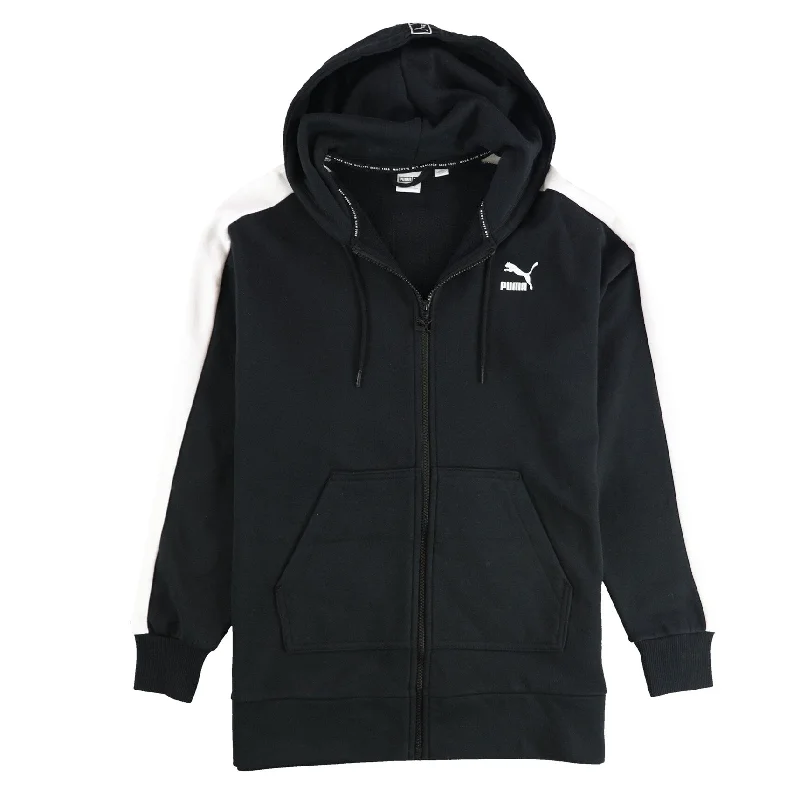 Puma Womens Classics T7 Hoodie Sweatshirt, Black, Small