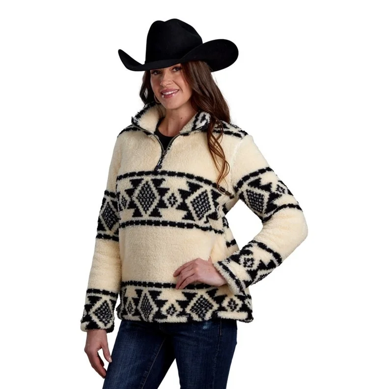 Roper Western Sweatshirt Womens Fleece Fuzzy Zip 03-098-0250-6199 BL