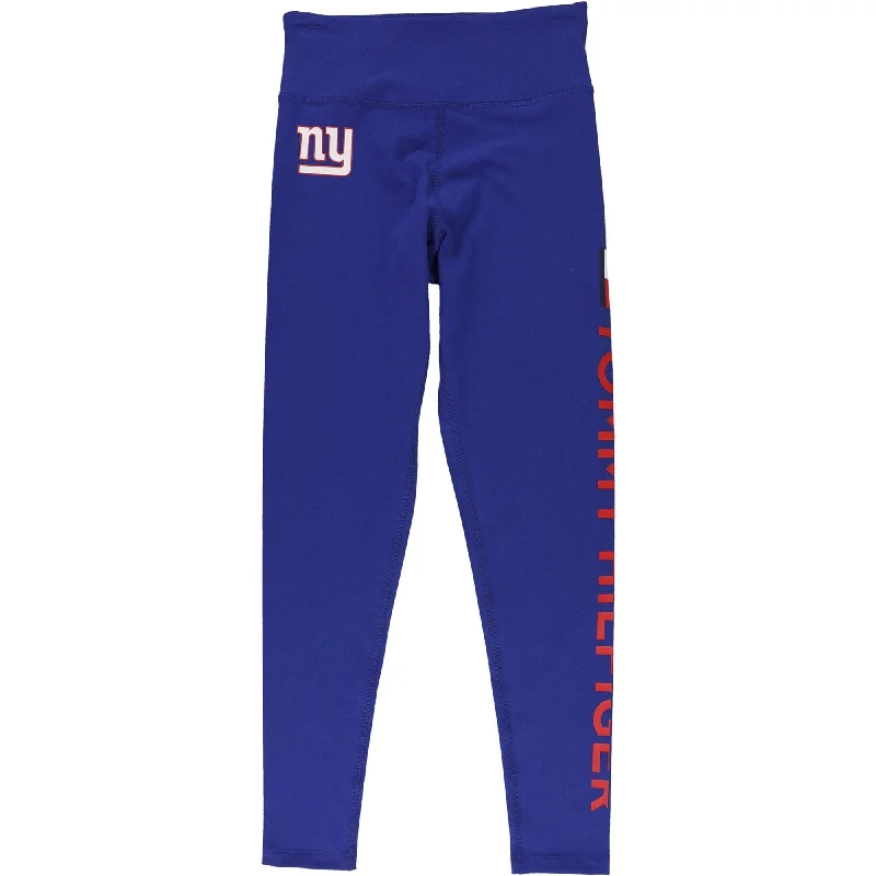 Tommy Hilfiger Womens NY Giants Compression Athletic Pants, Blue, Small