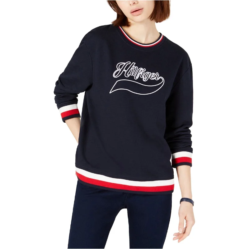 Tommy Hilfiger Womens Vintage Inspired Sweatshirt, Blue, X-Large