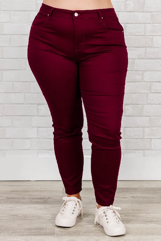 I'm That Girl Jeans, Dark Burgundy