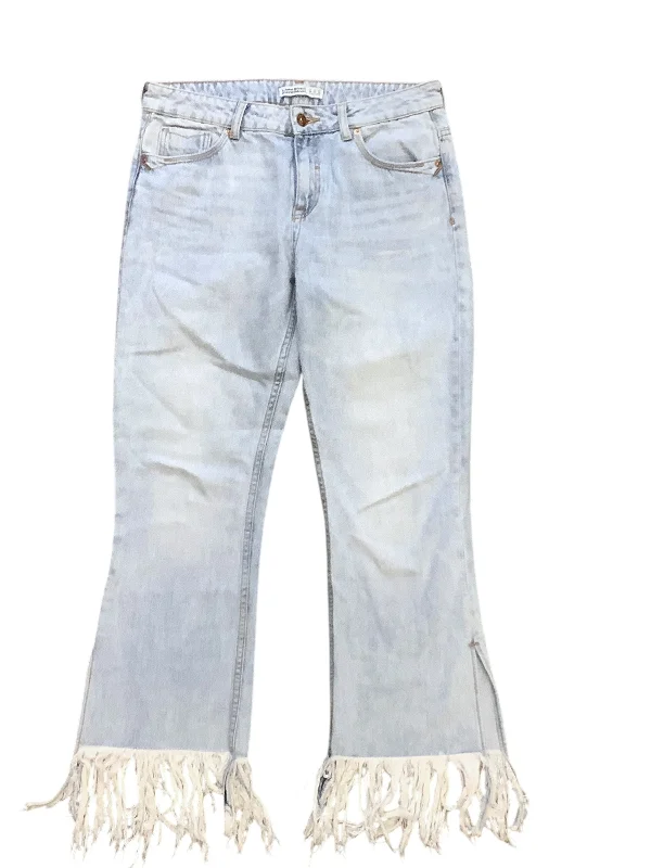 Jeans Cropped By Zara In Blue Denim, Size: 6