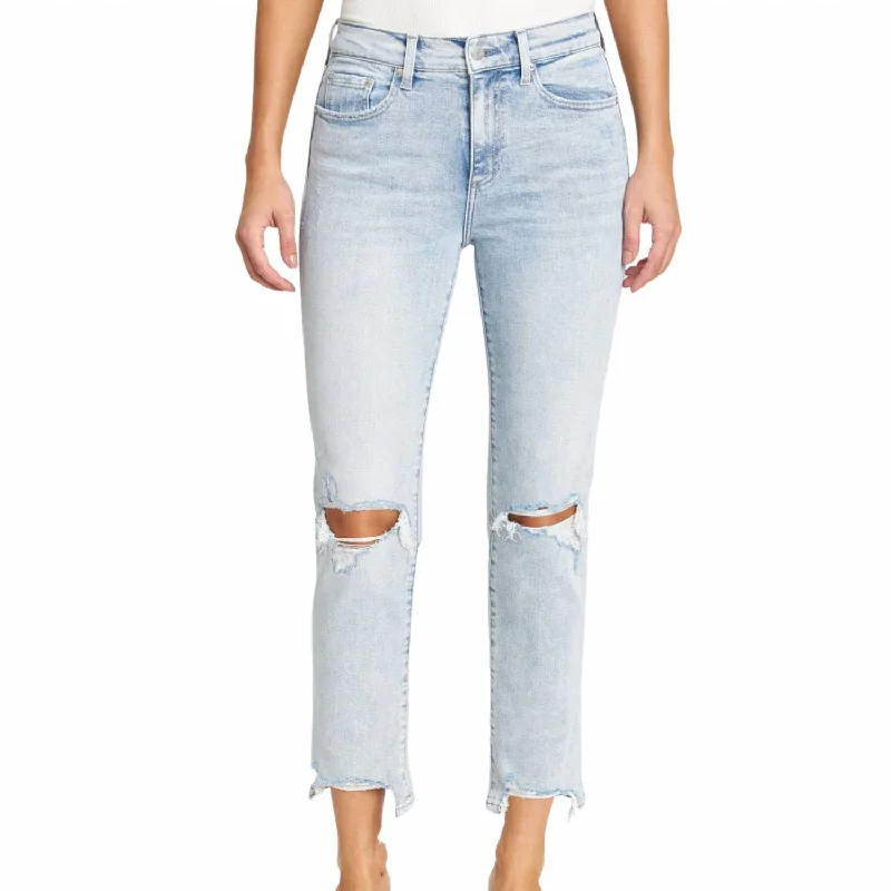 Monroe High Rise Cigarette Jean In Dune Distressed