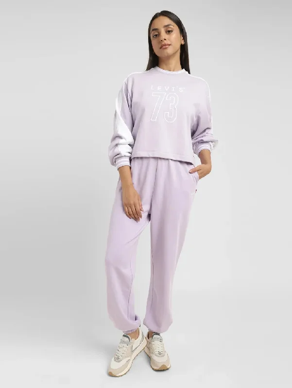 Women's High Rise Lilac Regular Fit Joggers