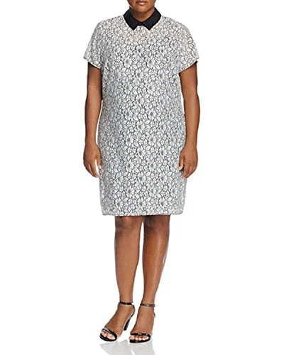 Michael Kors Contrast Collar Lace Dress