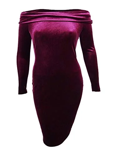 Off-The-Shoulder Velvet Sheath Dress