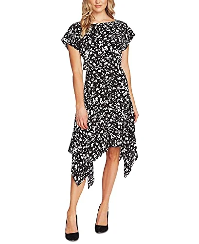 Printed Handkerchief-Hem Dress