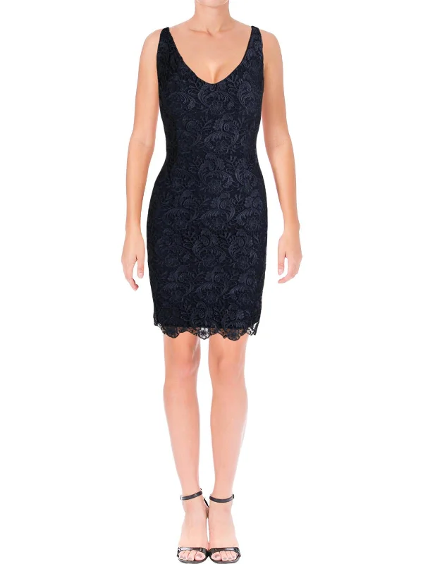 Ralph Lauren Womens New Navy Lace Sleeveless Sheath Dress