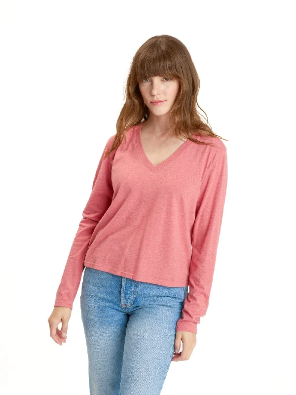 Ada Triblend Long Sleeve V-Neck Tee