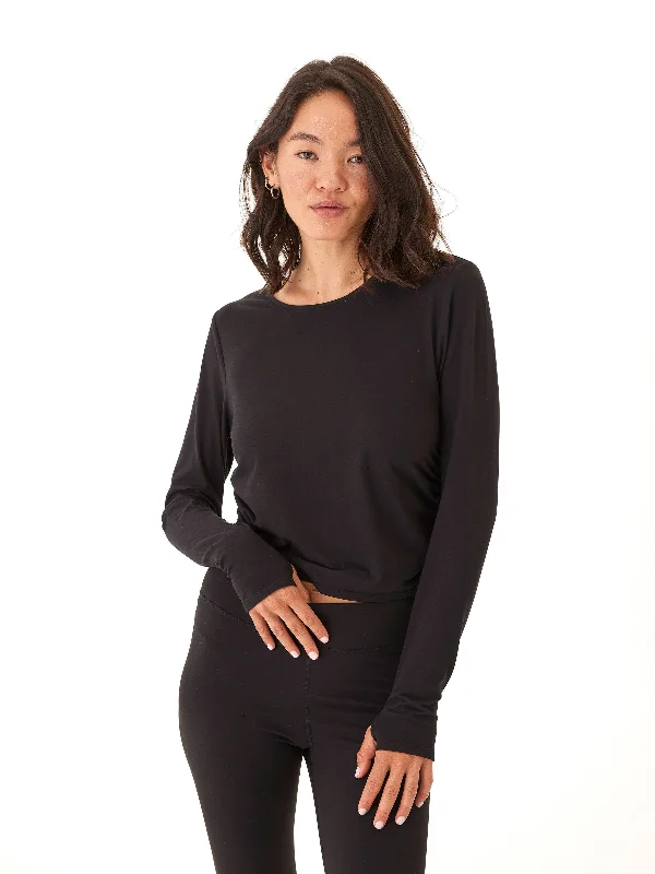 Amabella Heather Luxe Jersey Ruched Long Sleeve