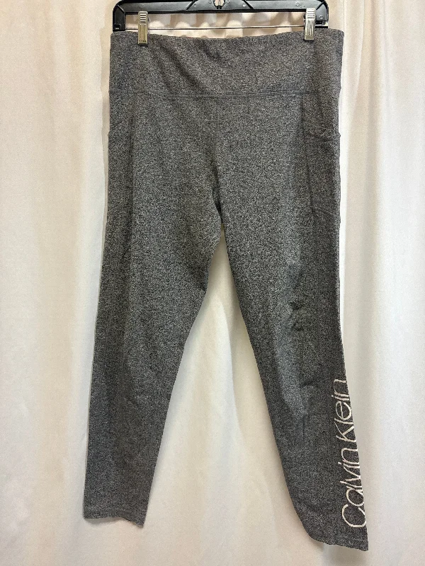 Athletic Leggings By Fabletics In Grey, Size: L