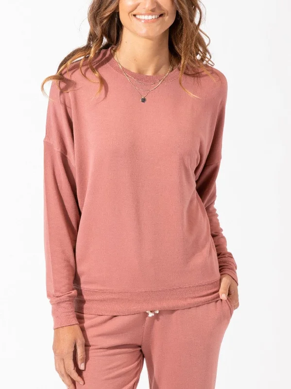 Cathy Boyfriend Feather Fleece Pullover