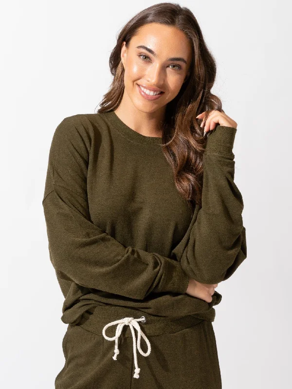 Cathy Boyfriend Feather Fleece Pullover