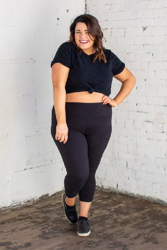 Curvig Everyday Capri Leggings, Black