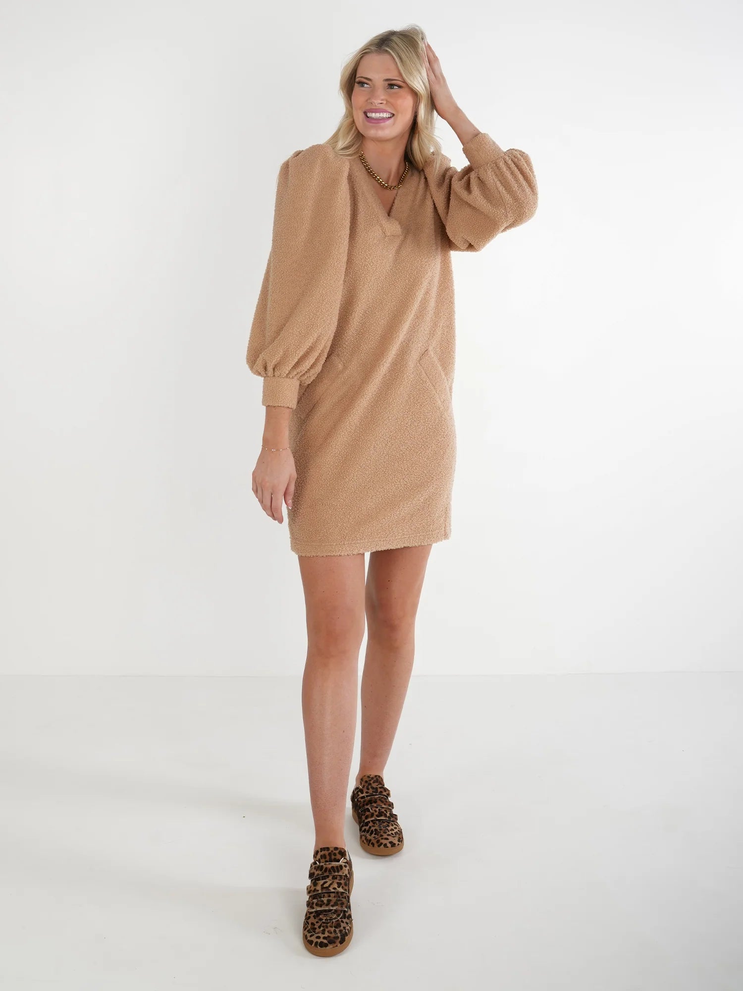 Julia Sweater Dress - Teddy