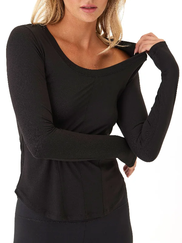 Kellie Heather Luxe Jersey Seam Detail Top