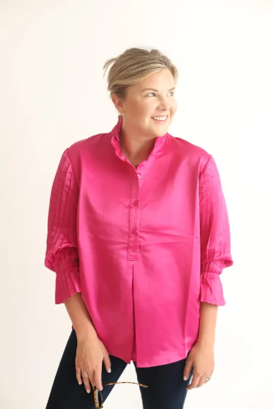 Kimberly Top - Pleated Magenta