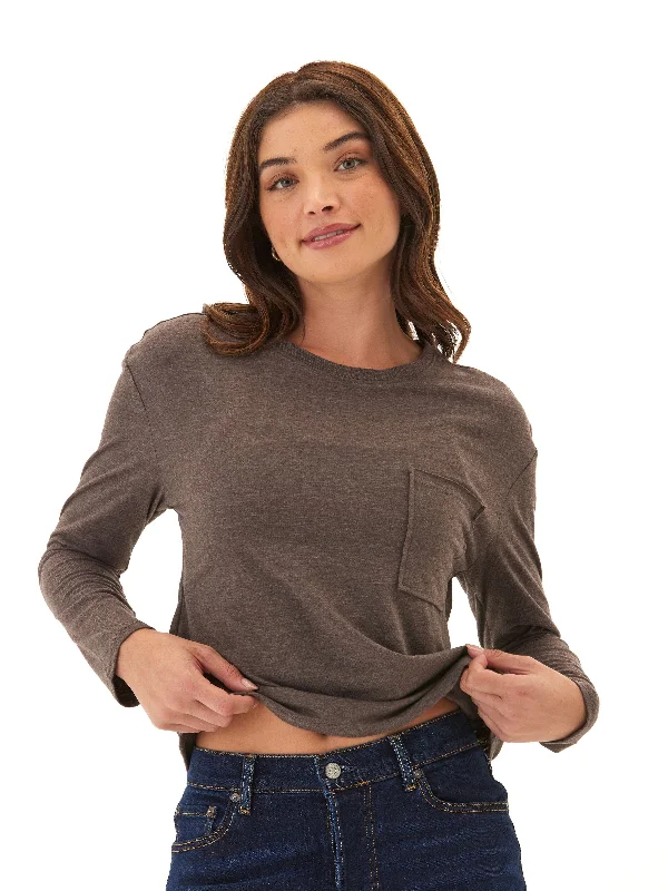 Maggie Triblend Long Sleeve Pocket Tee