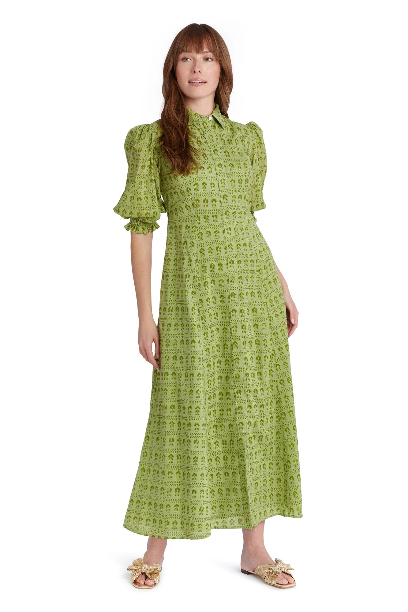 Rosie Shirt Dress - Light Mossy Springs