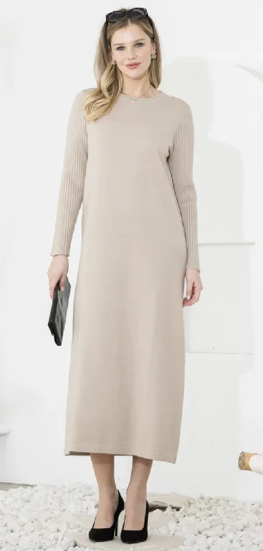 The Sandra Knitted Dress - Khaki