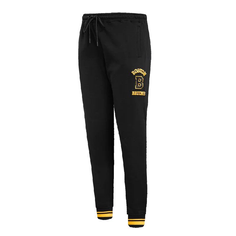 NHL BOSTON BRUINS RETRO CLASSIC WOMEN'S RIB SWEATPANT (BLACK/YELLOW)