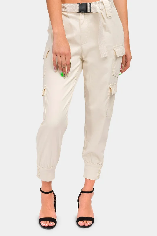 High Waist Cargo Pants with Belt