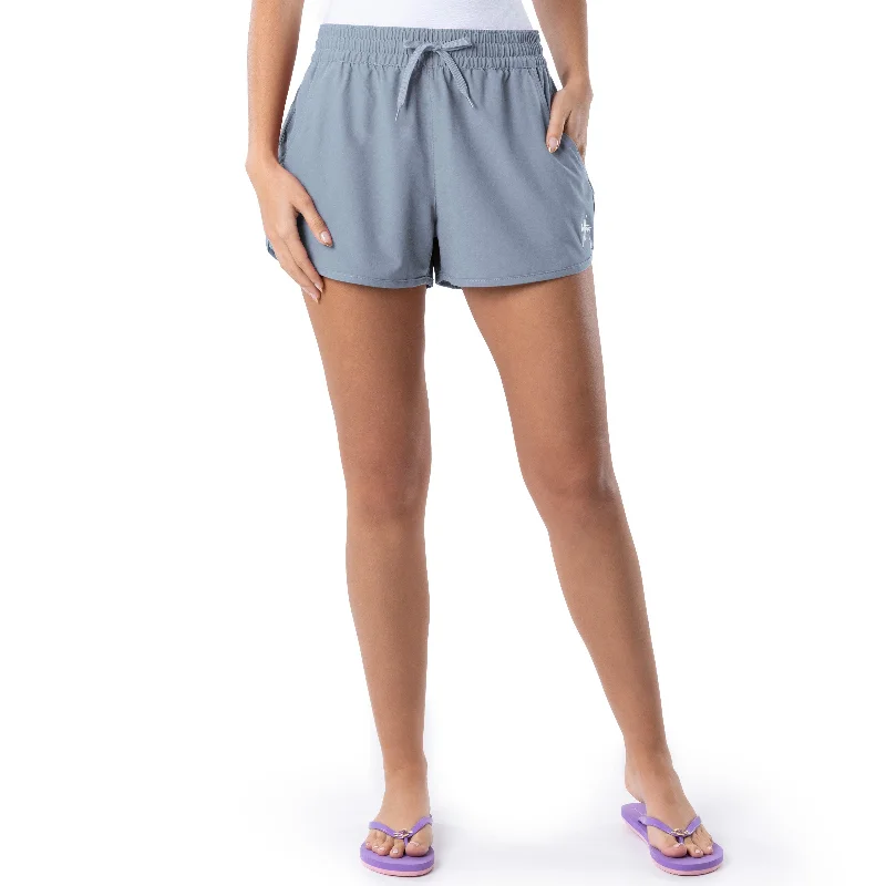 Ladies Blue Solid Short