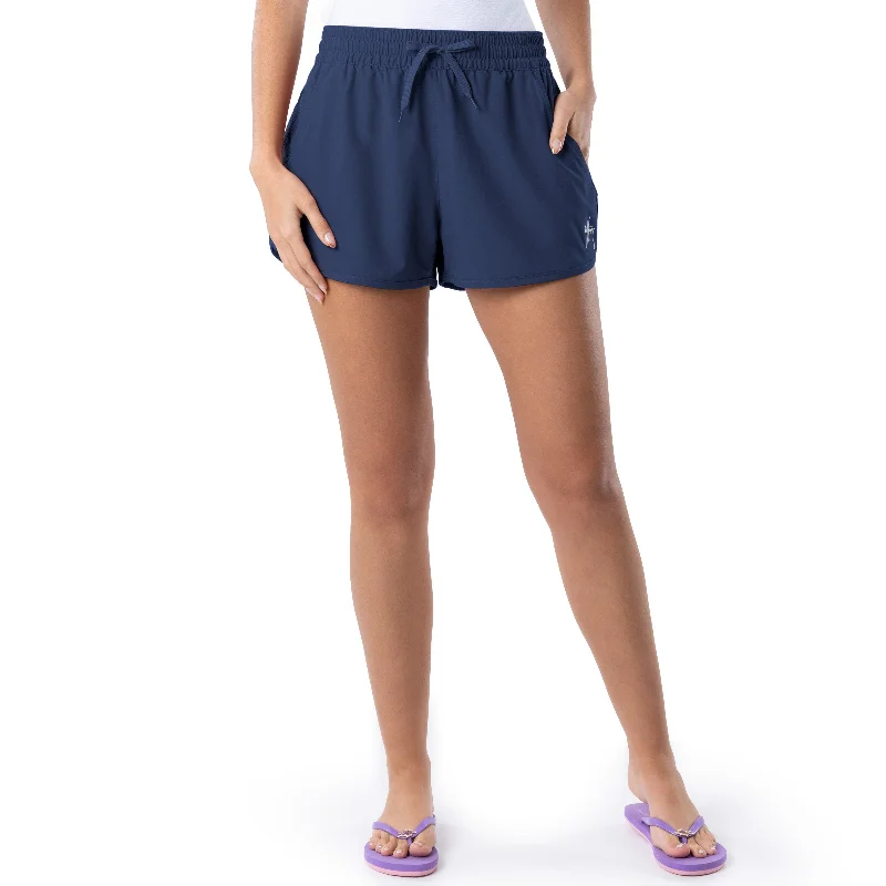 Ladies Navy Solid Short