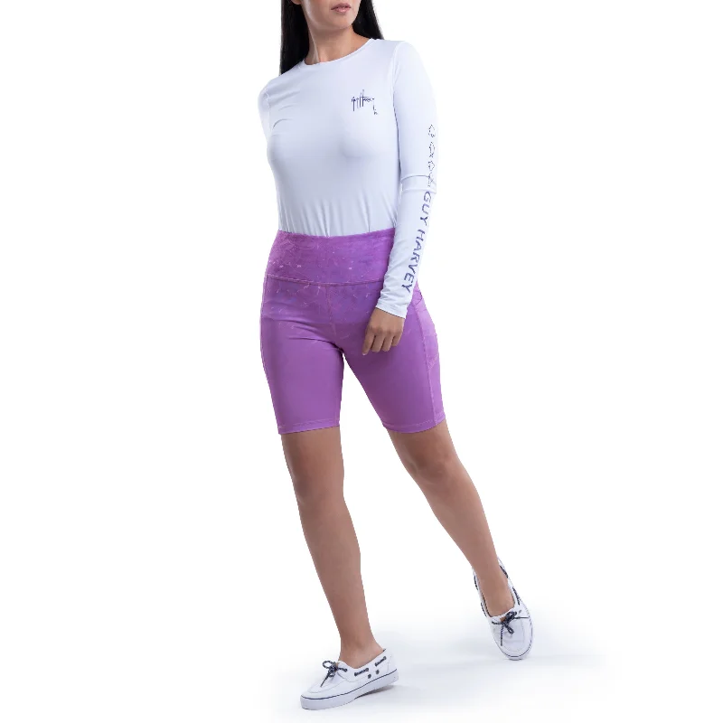 Ladies Purple Radar Biker Shorts