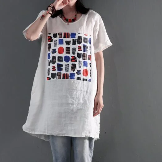 Love kitchen white linen summer shift dress