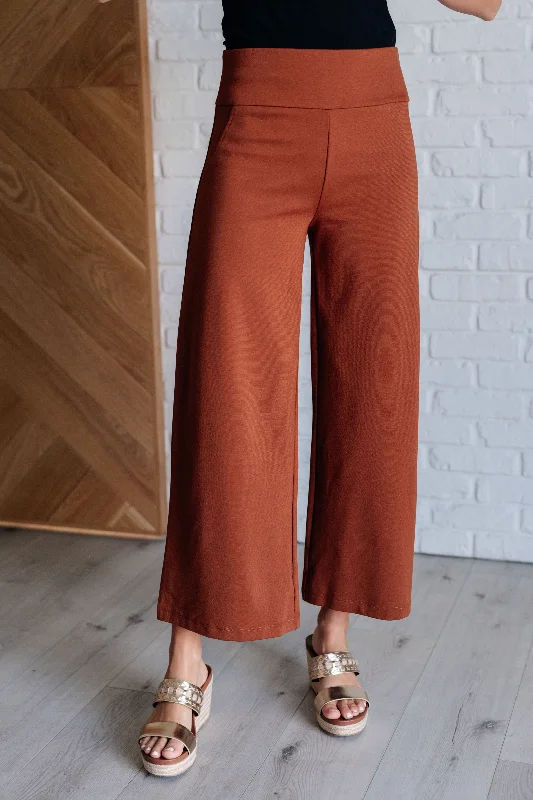 Magic Wide Leg Crop Pants in Rust WH