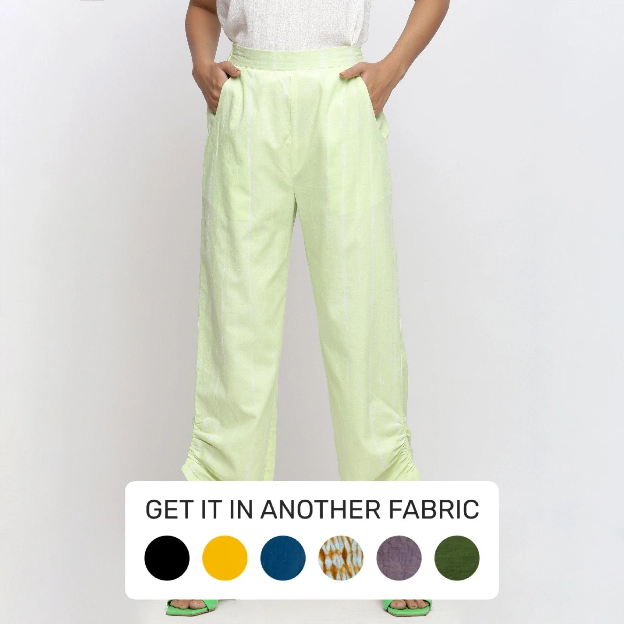 Mint Green Tie-Dye Mid-Rise Elasticated Pant