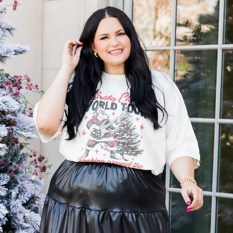 Rockin' Santa Boyfriend Tee, Ivory