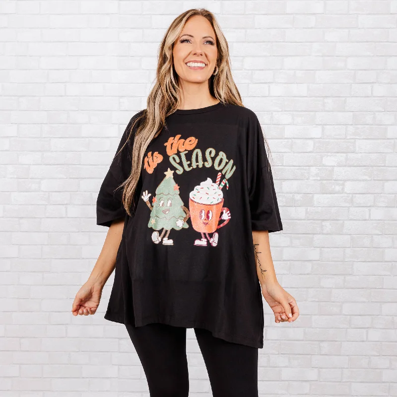 Season of Friends Boyfriend Tee, Black