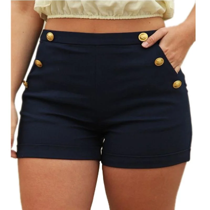 Summer Women Skinny Shorts Sexy  Fashion Casual Solid Black Short