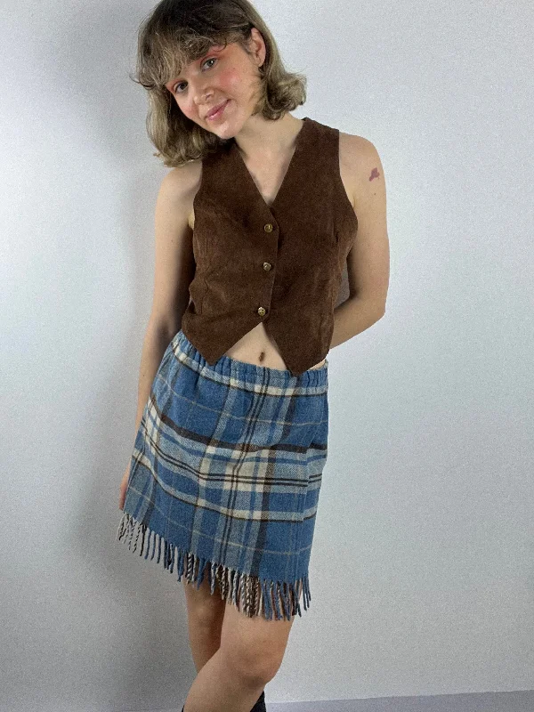 Vintage Check Blue Skirt