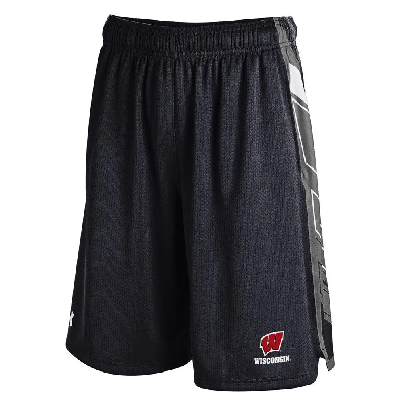 Wisconsin Badgers Under Armour Black Foundation Shorts