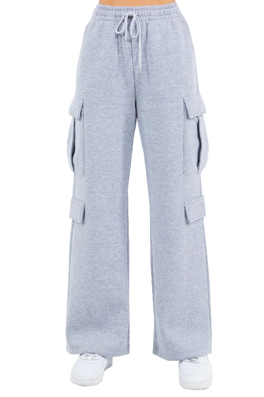 Women's Essential High Waist Wide Fit Cargo Sweat Pants