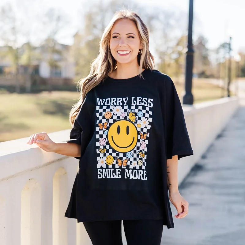 Worry No More Boyfriend Tee, Black